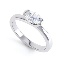 1.75 Carat Solitaire Oval Cut Natural Diamond Anniversary Ring White Gold 14K