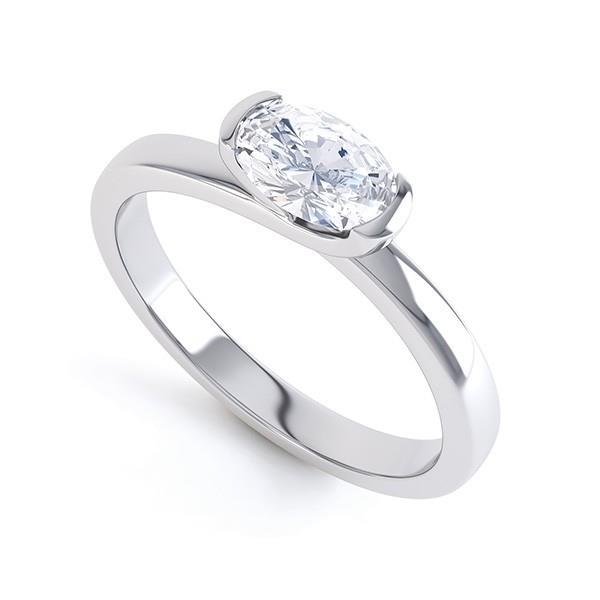 1.75 Carat Solitaire Oval Cut Natural Diamond Anniversary Ring White Gold 14K
