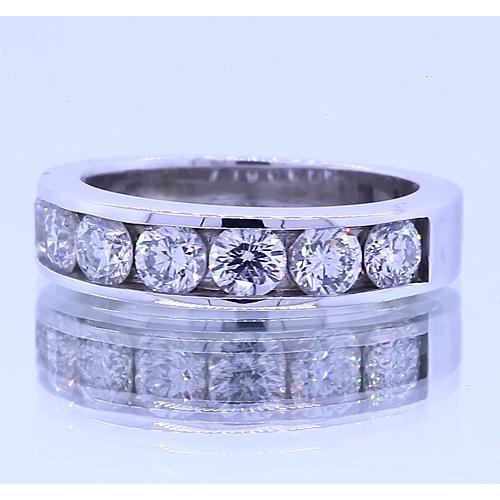 1.75 Carats Genuine Round Diamond Anniversary Band Channel Set
