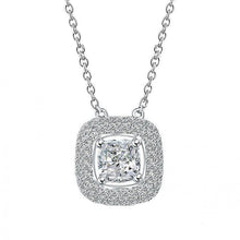 1.75 Carats Real Diamond Ladies Necklace Halo Pendant Gold White 14K