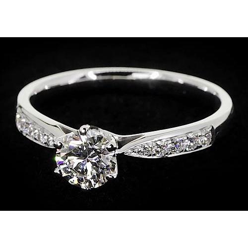 1.75 Carats Round Natural Diamond Engagement Ring White 