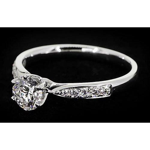 1.75 Carats Round Natural Diamond Engagement Gold 14K