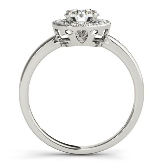 1.75 Carats Round Real Diamond Halo Anniversary Ring White Gold 14K