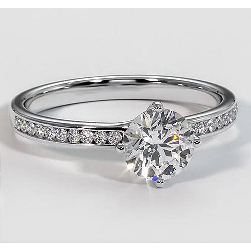1.75 Carats White Gold Natural Diamond Engagement Ring With Accents
