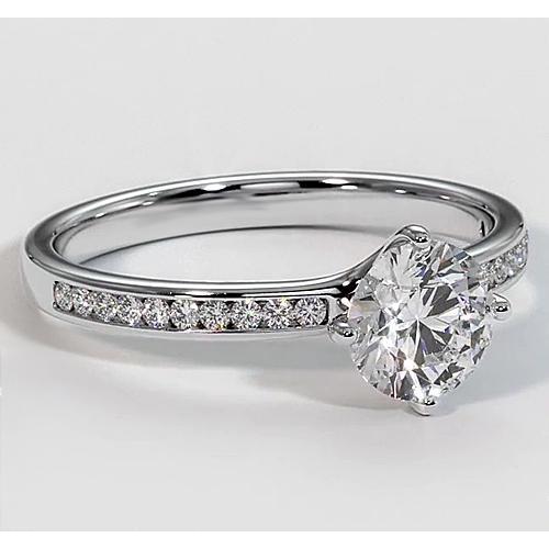 1.75 Carats White Gold Natural Diamond Engagement Accents Jewelry