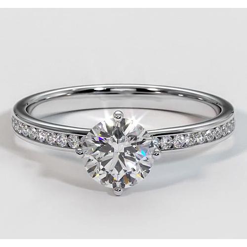 1.75 Carats White Gold Natural Diamond Engagement Ring With Accents Jewelry