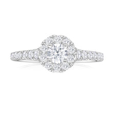 1.75 Ct Brilliant Cut Real Natural Earth Mined Diamond Halo Engagement Ring 14K White Gold