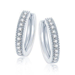 1.75 Ct Brilliant Cut Real Diamond Lady Hoop Earrings