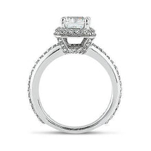 1.75 Ct Cushion Natural Round  Halo Ring