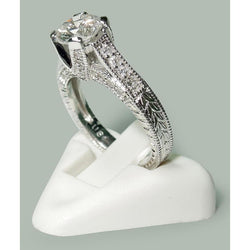 1.75 Ct Round Genuine Diamonds White Gold Solitaire With Accents Ring