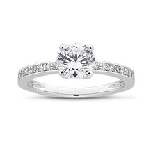 1.75 Ct Round Real Diamond White Gold Solitaire With Accents Ring