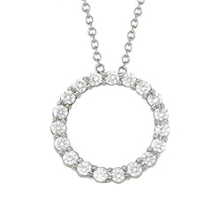1.75 Ct. Round Real Diamond Pendant Necklace Without Chain White Gold 14K