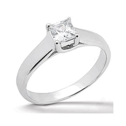 1.75 Ct. White Gold Princess Genuine Diamond Solitaire Ring 4 Prongs