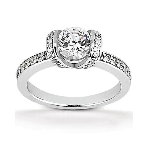 1.76 Ct. Bezel Setting Real Diamond Solitaire Ring New