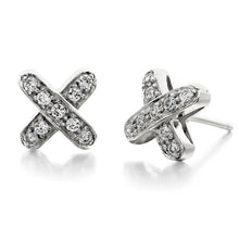 1.8 Ct Round Genuine Diamond Cross Stud Earring 14K White Gold