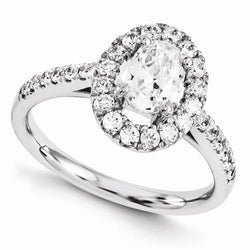 1.80 Ct Genuine Diamond Engagement Ring 14K White Gold
