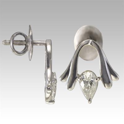 1.80 Ct Prong Set Pear Cut Genuine Diamond Ladies Stud Earring White Gold