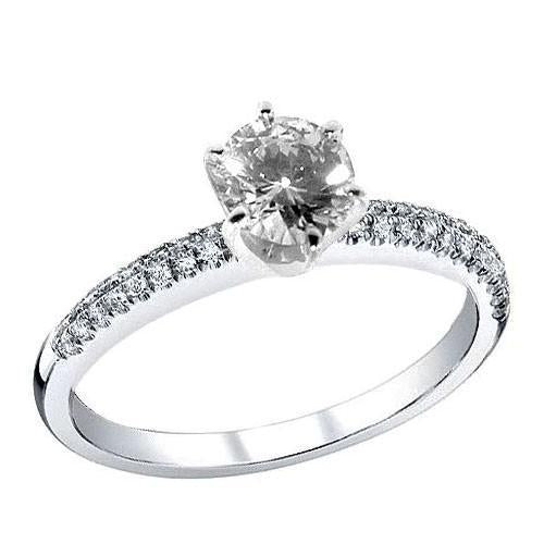 1.80 Ct. Round Cut Genuine Diamond Royal Engagement Ring With Accents