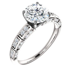 1.81 Ct Round Brilliant Real Diamond Wedding Ring White Gold 14K
