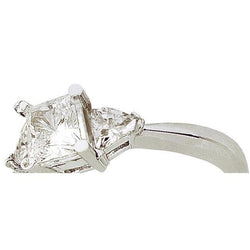 1.81 Ct Three Stone Natural Diamond Princess Cut Engagement Ring