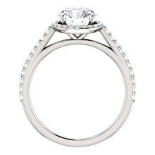 1.85 Carat Round Real Diamond Halo Ring White Gold 14K