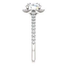 1.85 Carat Round Real Diamond Halo Ring White Gold 14K