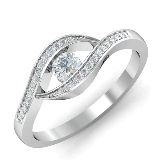 1.85 Ct Tension Like Round Natural Diamonds Wedding Ring White Gold