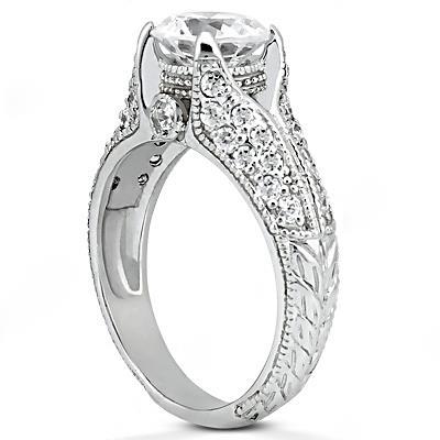 1.85 Ct.Genuine Diamond Antique Style Ring 