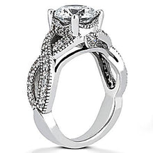 1.87 Carats Real Diamond Engagement Ring Twisted Shank Round Cut