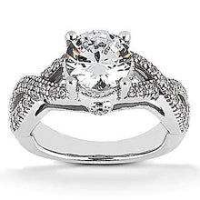 1.87 Carats Real Diamond Engagement Ring Twisted Shank Round Cut