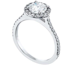 1.88 Carats Sparkling Natural Diamond Engagement Halo Ring White Gold 14K