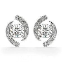 1.9 Ct Round Cut Genuine Natural Earth Mined Diamond Women Stud Halo Earring 14K White Gold