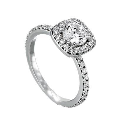 1.90 Carats Real Diamond Wedding Ring White Gold