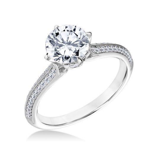 1.90 Carats Round Cut Women Genuine Diamond Engagement Ring