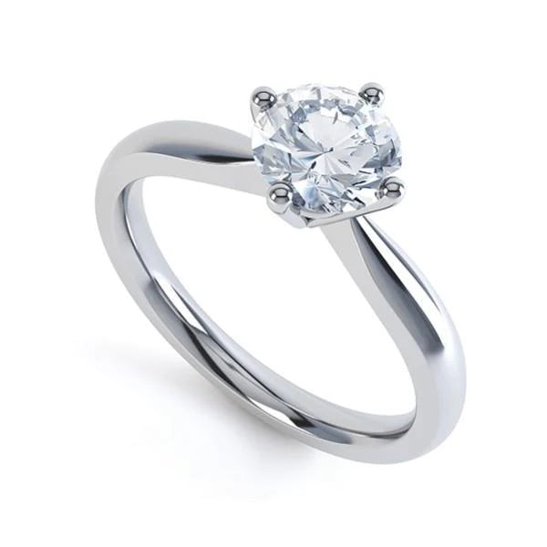 1.90 Carats Round Natural Diamond Engagement Solitaire Ring White Gold 14K
