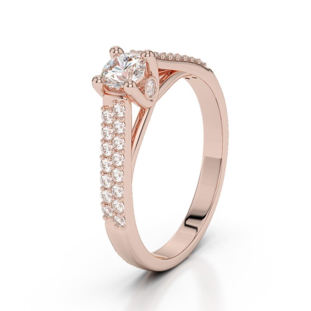 1.90 Carats Sparkling Genuine Diamonds Wedding Ring 14K Rose Gold