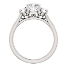 1.90 Ct 3 Stone Cushion Genuine Diamond Engagement Ring Band White Gold 2