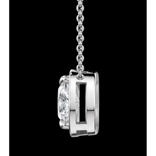1 Carat Cushion Cut Lab Grown Diamond Pendant White Gold 14K