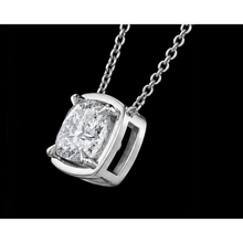 1 Carat Cushion Cut Lab Grown Diamond Pendant White Gold 14K