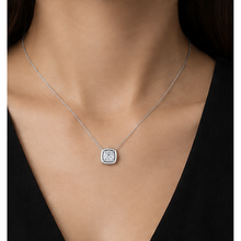 1 Carat Cushion Cut Lab Grown Diamond Pendant White Gold 14K