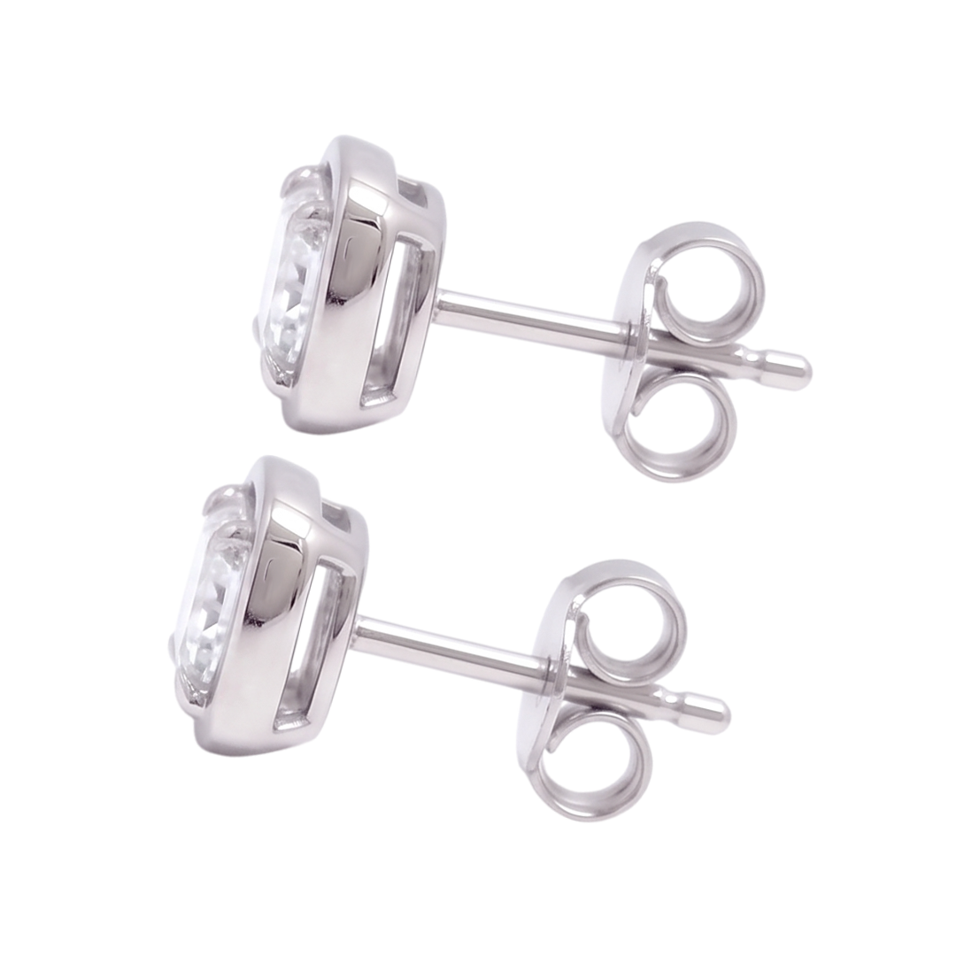 1 Carat Cushion Cut Lab Grown Diamonds Stud Earring White Gold 14K