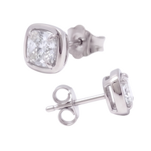 1 Carat Cushion Cut Lab Grown Diamonds Stud Earring White Gold 14K