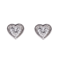 1 Carat Heart Cut Lab Grown Diamonds White Gold Earring
