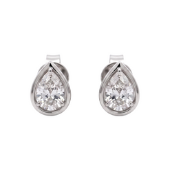 1 Carat Pear Cut Lab Grown Diamonds White Gold Earring