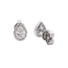 1 Carat Pear Cut Lab Grown Diamonds White Gold Earring