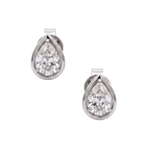 1 Carat Pear Cut Lab Grown Diamonds White Gold Earring