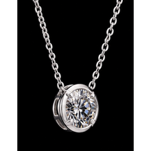 1 Carat Round Shape Lab Grown Diamond Pendant 14K White Gold