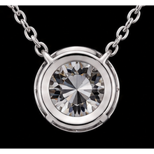 1 Carat Round Shape Lab Grown Diamond Pendant 14K White Gold