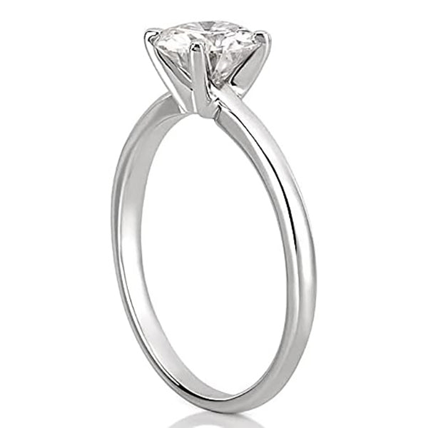 1 Carat Solitaire Round Cut Natural Earth Mined Diamond Wedding Ring White Gold 14K