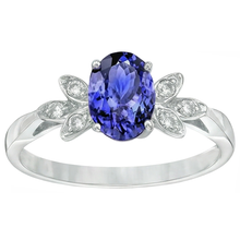 2.05 Carats Tanzanite And Natural Earth Mined DIAMOND ( NOT LAB GROWN ) Ring White Gold 14K